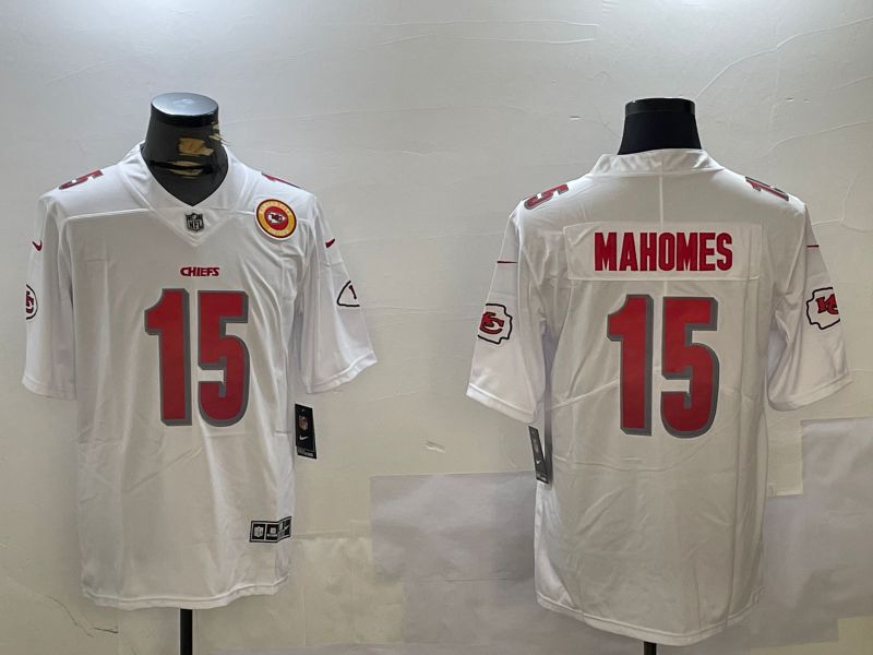 Men Kansas City Chiefs #15 Mahomes White Second generation 2024 Nike Limited NFL Jersey style 2